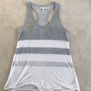 American Eagle Grey and White Tank